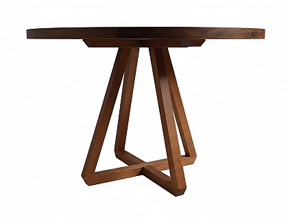 TT yuvarlak masa ceviz renk-ahşap ayak-mutfak masası-100cm x 100cm