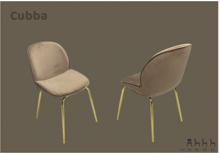 cubba Sandalye metal ayaklı gold kaplama
