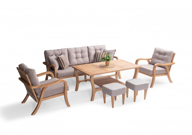 Anka Ahşap Balkon Takımı 3-1-1-masa-2 puf