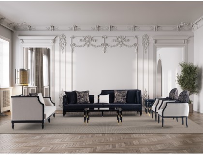 Rolls siyah avangart ahşap koltuk takımı 3-3-1-1