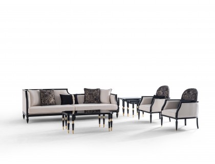 Rolls siyah avangart ahşap koltuk takımı 3-3-1-1