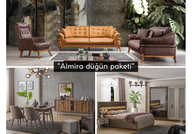 Almira düğün paketi(HEDİYELi orta sehpa-kurulum)
