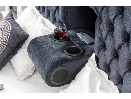 Hayal akıllı karyola -Kumandalı Tv stand,şarj,şömine,ses sistemi,bardaklık