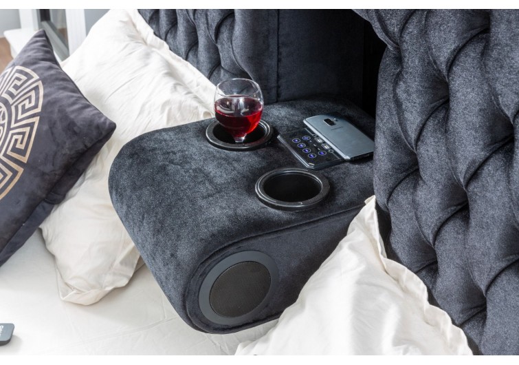 Hayal akıllı karyola -Kumandalı Tv stand,şarj,şömine,ses sistemi,bardaklık