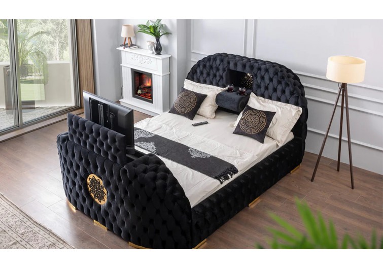 Hayal akıllı karyola -Kumandalı Tv stand,şarj,şömine,ses sistemi,bardaklık