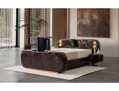 Lotus akıllı karyola -2 komidin -Kumandalı Tv stand,şarj,aydınlatma,usb müzik