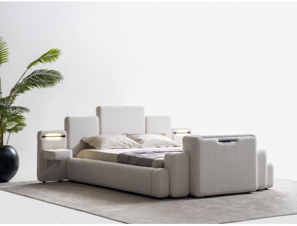 Tesla akıllı karyola -Kumandalı Tv stand,şarj,aydınlatma