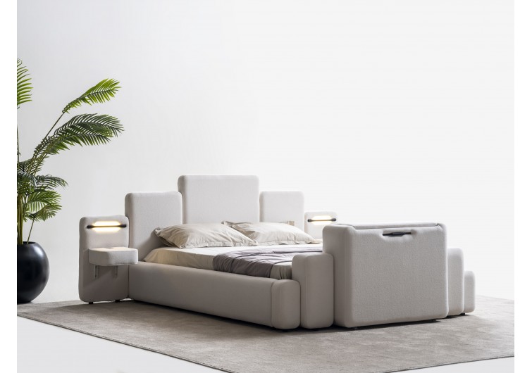 Tesla akıllı karyola -Kumandalı Tv stand,şarj,aydınlatma