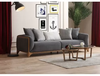 Bossy salon rahat füme üçlü koltuk
