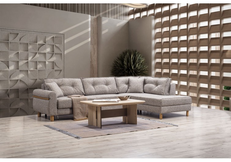 Buse bazalı büyük yataklı köşe koltuk