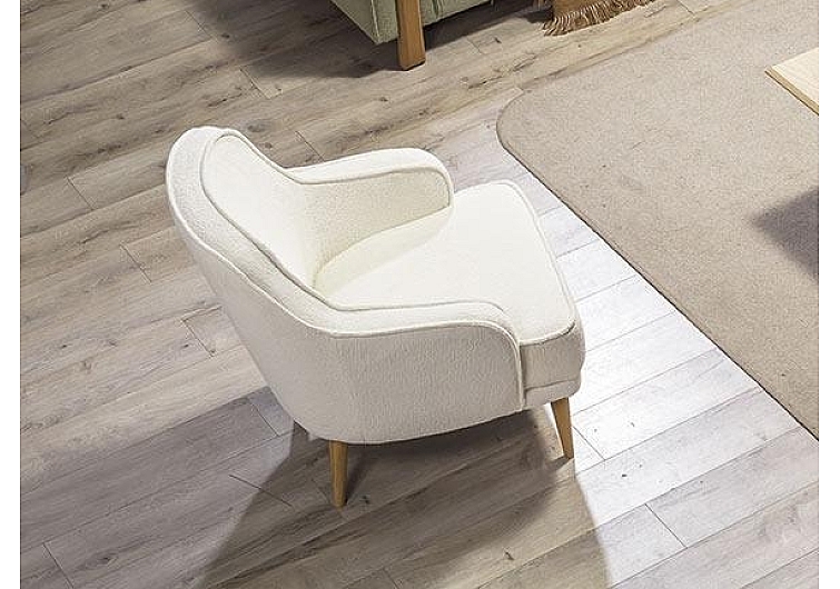 İpek tekli koltuk beyaz renk kumaş