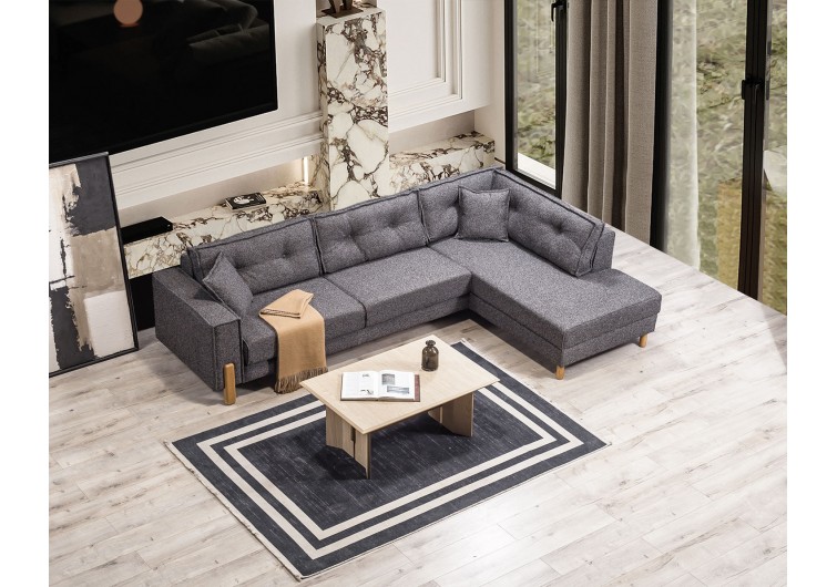 İpek bazalı büyük yataklı köşe koltuk