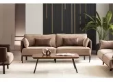 Loren koltuk takımı krem acı kahve renk 3+3+1