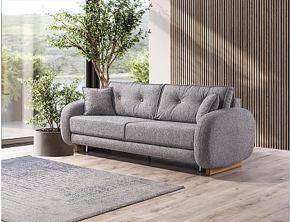 Zeyne gri renk yataklı sandıklı kanepe