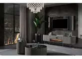lucci Tv Ünitesi füme aynalı gri mdf boya