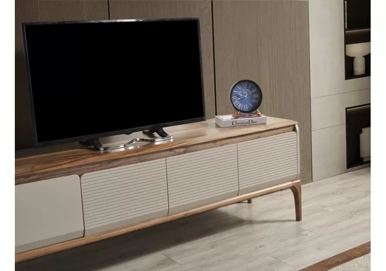Siesta tv ünitesi ahşap ceviz ve ekru renk