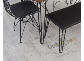 Diriliş extra demir ayaklı ceviz masa,Tel sandalye takımı