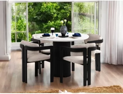 Karma Masa sandalye takımı siyah 100cm çap