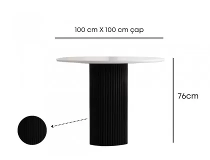 Karma Masa sandalye takımı siyah 100cm çap