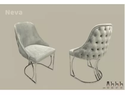 neva metal sandalye ahşap papel metal ayaklı krom kaplamalı