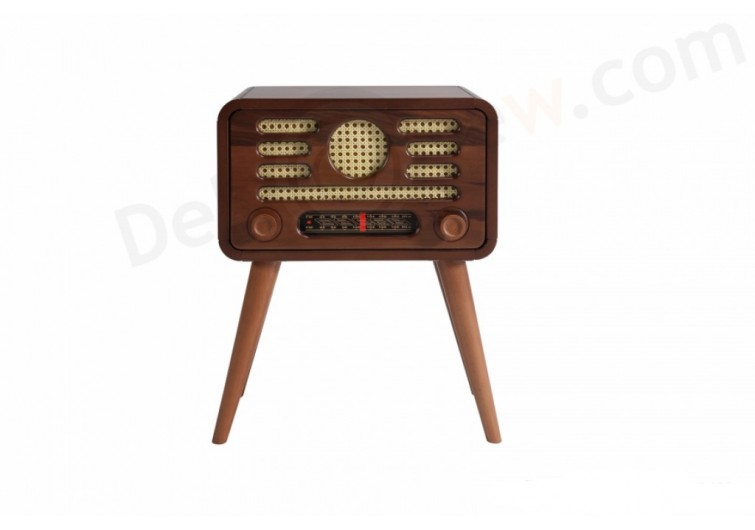 sehpa-komodin Nostalji radyo ceviz boyalı