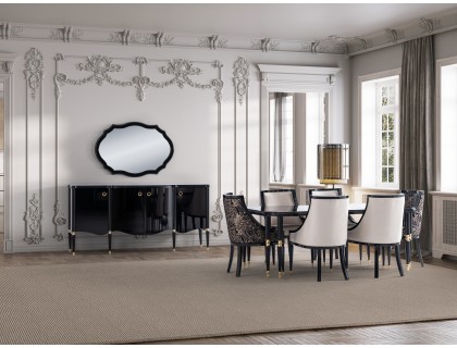 Rolls siyah avangart yemek odası konsol masa sandalye takımı