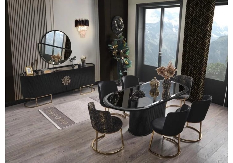 Lucci Yemek Odası mobilya takımı siyah