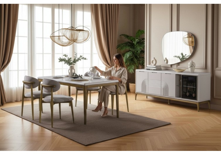 Ruya yemek odası takımı konsol masa sandalye